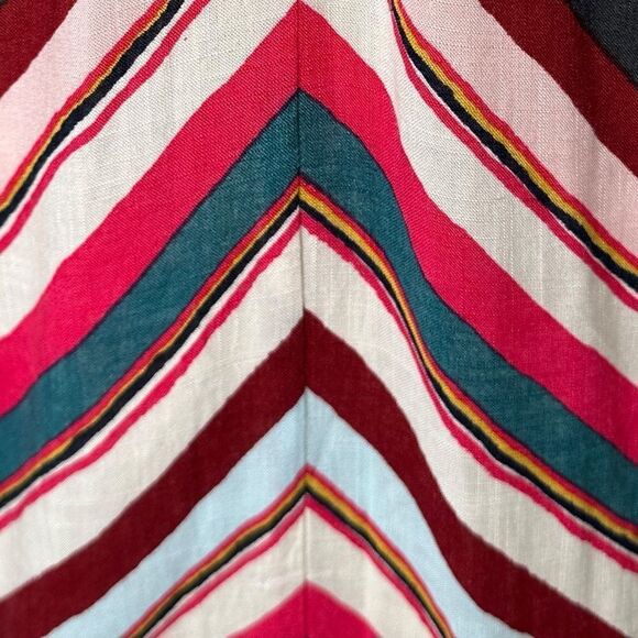 LOFT Multi Color Chevron Striped Linen Blend Halter Style Maxi Dress - Picture 4 of 7